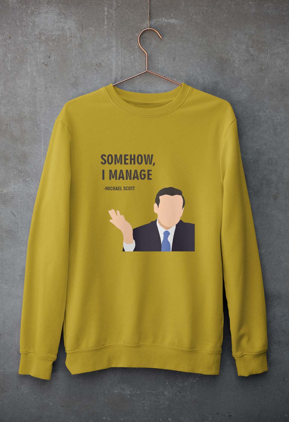 Michael Scott Unisex Sweatshirt for Men/Women-Mustard Yellow-Ektarfa.online