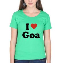 Load image into Gallery viewer, I Love Goa T-Shirt for Women-Flag Green-Ektarfa.online
