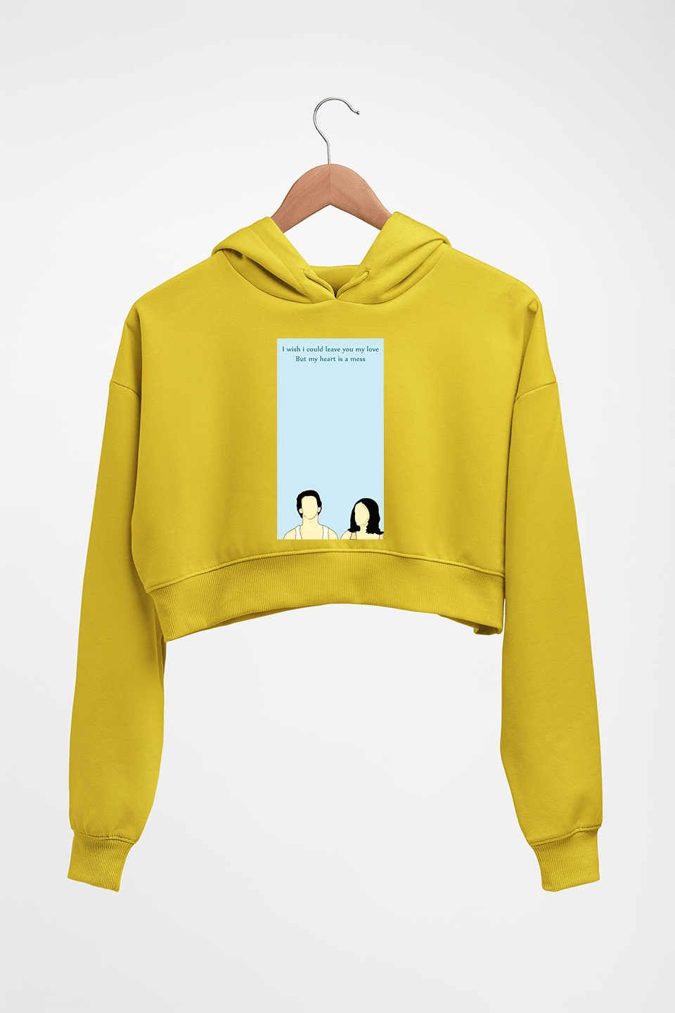 Prateek Kuhad Crop HOODIE FOR WOMEN-Mustard Yellow-Ektarfa.online