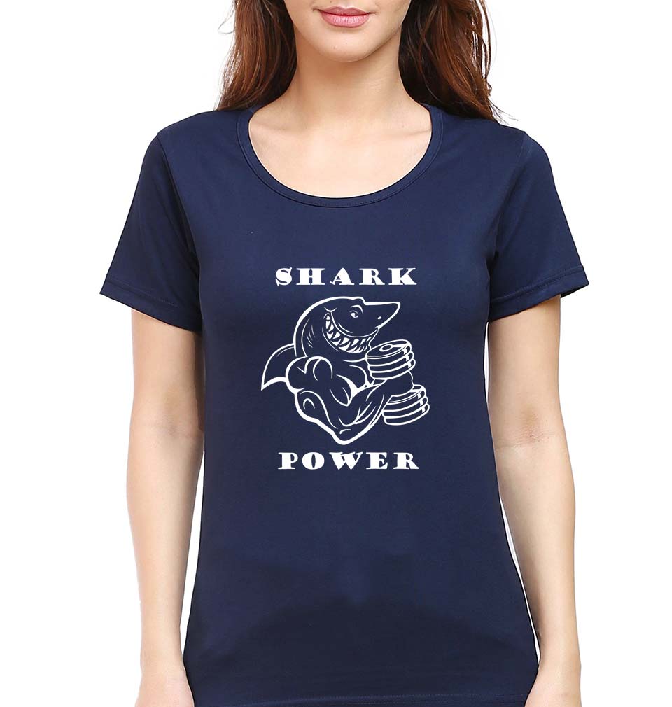 Gym Shark Power T-Shirt for Women-Navy Blue-Ektarfa.online