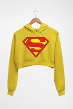 Load image into Gallery viewer, Superman Crop HOODIE FOR WOMEN-Mustard Yellow-Ektarfa.online
