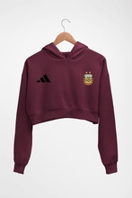 Load image into Gallery viewer, Argentina Football Crop HOODIE FOR WOMEN-Maroon-Ektarfa.online
