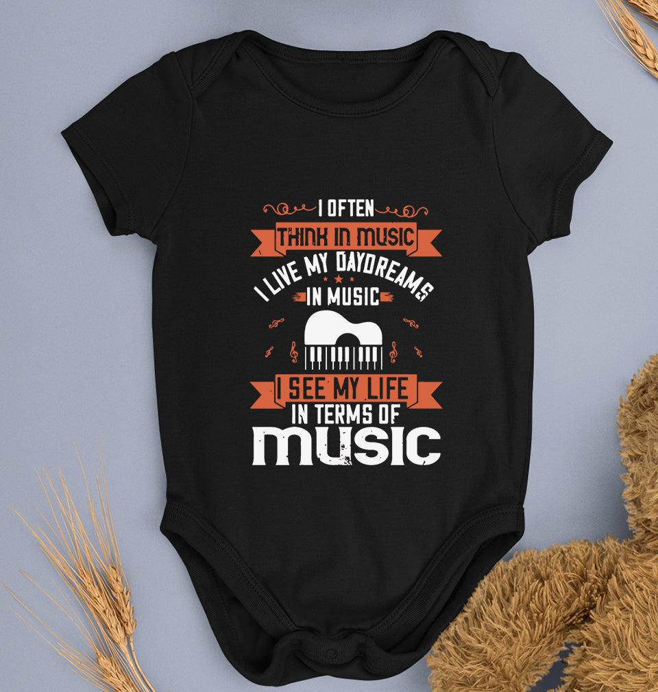 Music Kids Romper For Baby Boy/Girl-Black-Ektarfa.online