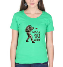 Load image into Gallery viewer, Guns N&#39; Roses Make Love Not War T-Shirt for Women-Flag Green-Ektarfa.online
