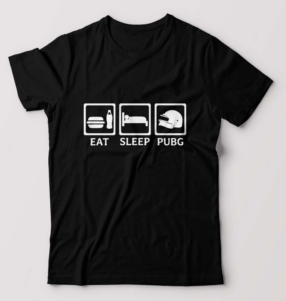 PUBG Eat Sleep Pubg T-Shirt for Men-Black-Ektarfa.online