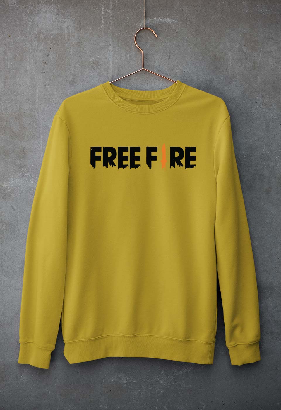 Free Fire Unisex Sweatshirt for Men/Women-Mustard Yellow-Ektarfa.online