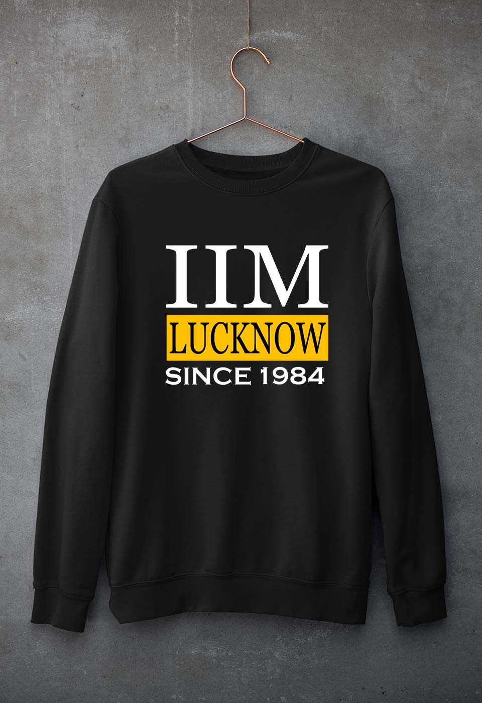 IIM Lucknow Unisex Sweatshirt for Men/Women-Black-Ektarfa.online