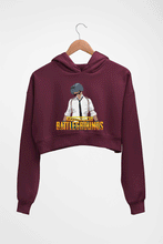 Load image into Gallery viewer, PUBG Player Unknown&#39;s Battleground Crop HOODIE FOR WOMEN-Maroon-Ektarfa.online
