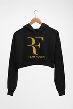 Load image into Gallery viewer, Roger Federer Crop HOODIE FOR WOMEN-Black-Ektarfa.online
