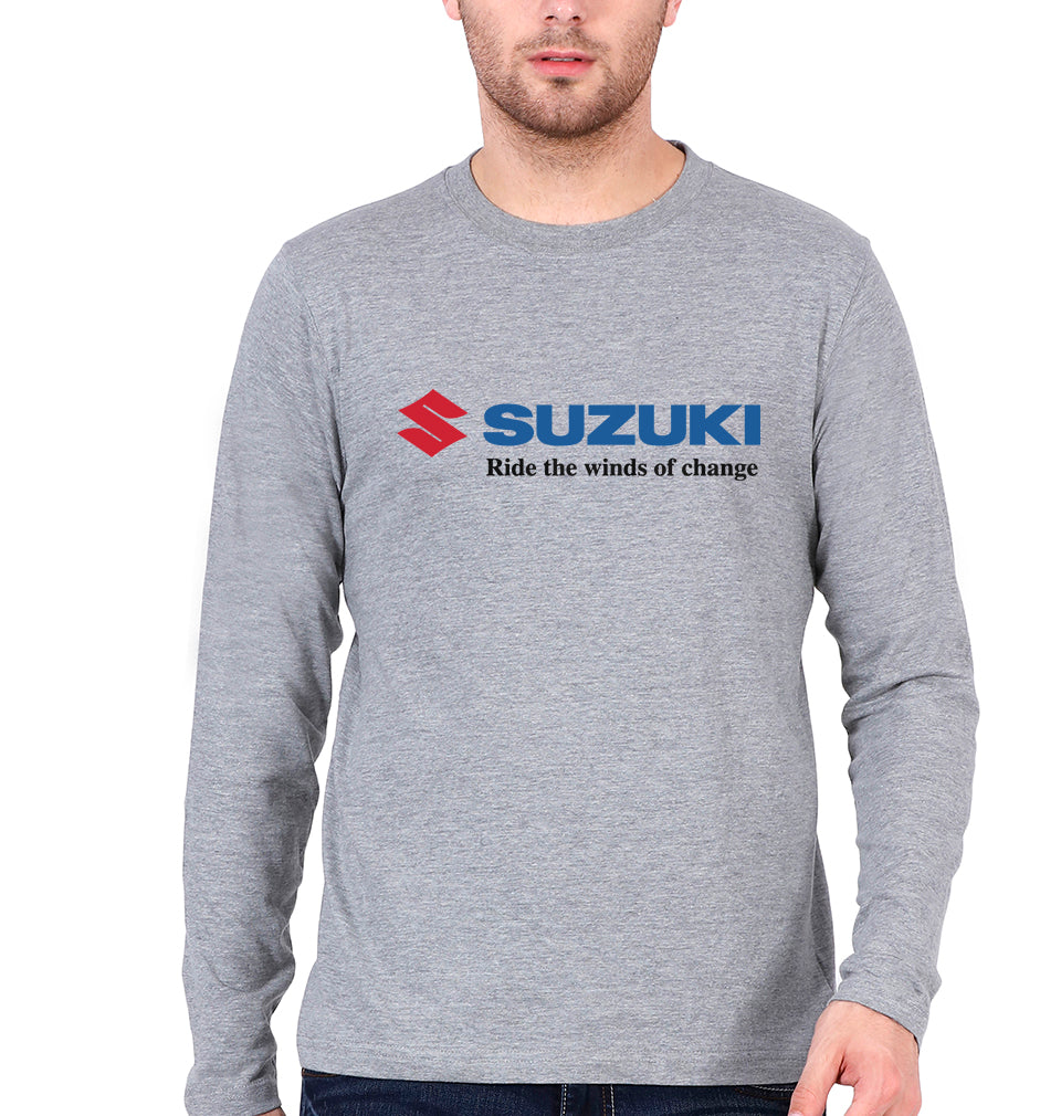 Suzuki Full Sleeves T-Shirt for Men-Grey Melange-Ektarfa.online