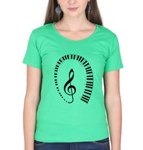Load image into Gallery viewer, Piano T-Shirt for Women-Flag Green-Ektarfa.online
