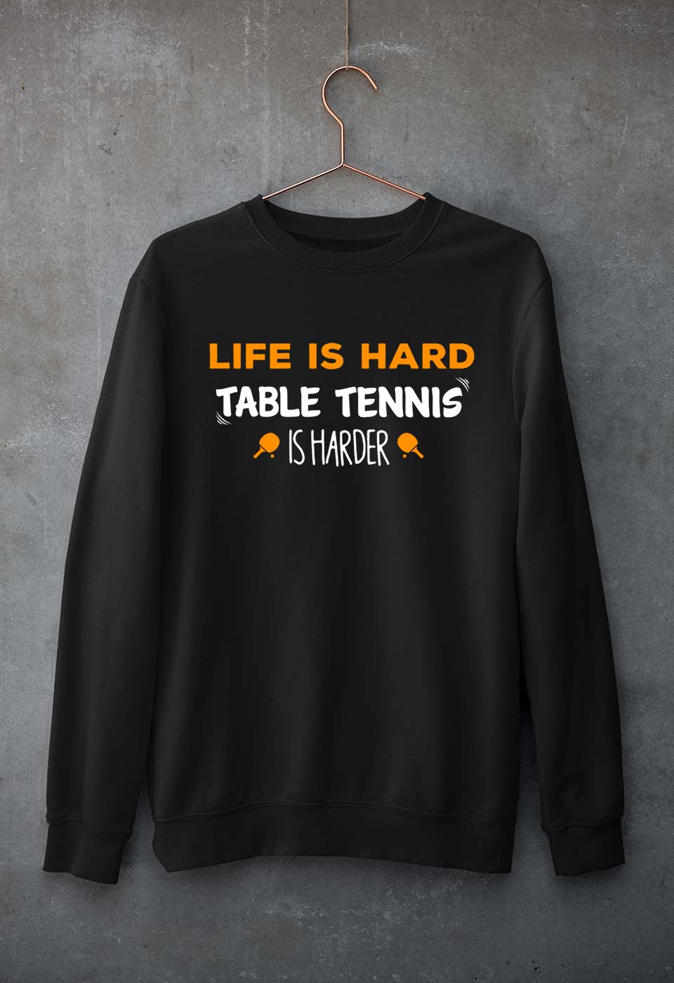 Table Tennis (TT) Unisex Sweatshirt for Men/Women-Black-Ektarfa.online