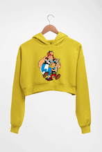 Load image into Gallery viewer, Asterix Crop HOODIE FOR WOMEN-Mustard Yellow-Ektarfa.online
