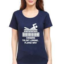 Load image into Gallery viewer, Swimming T-Shirt for Women-Navy Blue-Ektarfa.online
