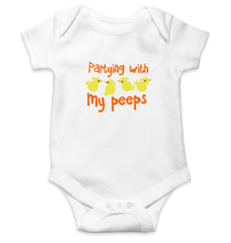 Load image into Gallery viewer, Partying With My Peeps Kids Romper For Baby Boy/Girl-0-5 Months(18 Inches)-White-Ektarfa.online
