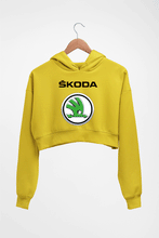 Load image into Gallery viewer, Skoda Crop HOODIE FOR WOMEN-Mustard Yellow-Ektarfa.online
