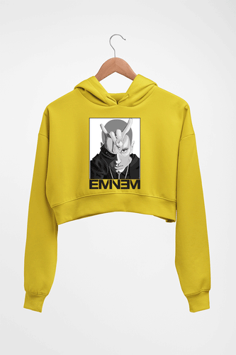 EMINEM Crop HOODIE FOR WOMEN-Mustard Yellow-Ektarfa.online