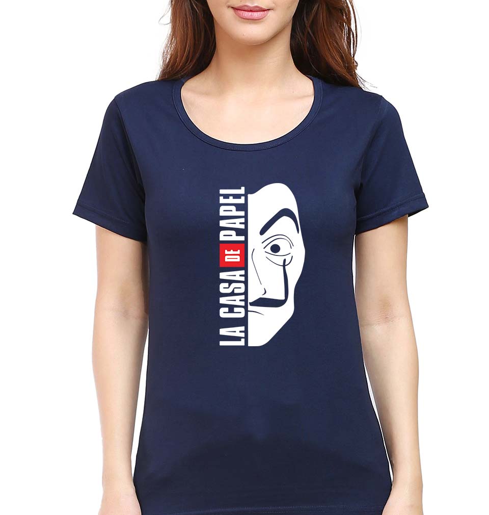 Money Heist T-Shirt for Women-Navy Blue-Ektarfa.online