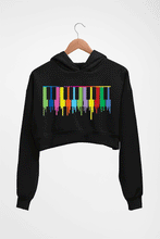 Load image into Gallery viewer, Piano Crop HOODIE FOR WOMEN-Black-Ektarfa.online
