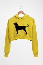 Load image into Gallery viewer, Black Dog Crop HOODIE FOR WOMEN-Mustard Yellow-Ektarfa.online

