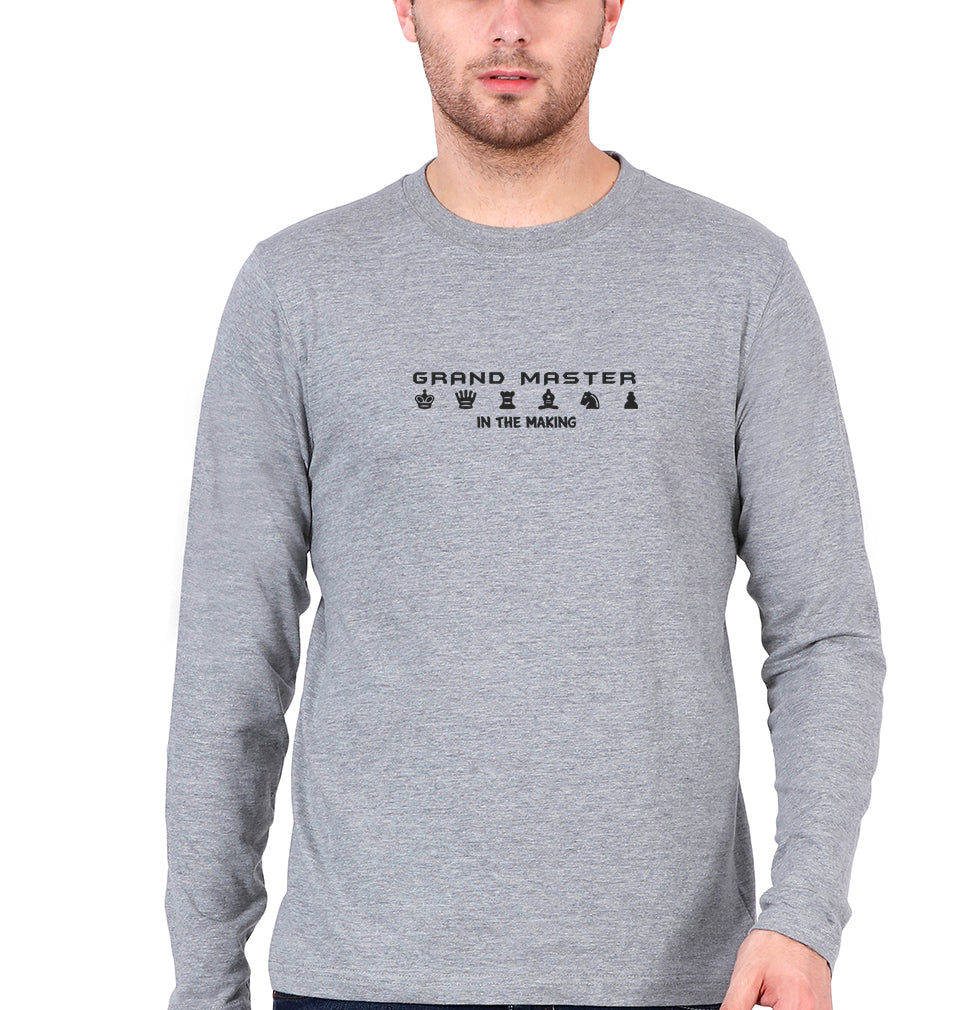 Grand Master Chess Full Sleeves T-Shirt for Men-Grey Melange-Ektarfa.online