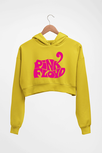 Pink Floyd Crop HOODIE FOR WOMEN-Mustard Yellow-Ektarfa.online