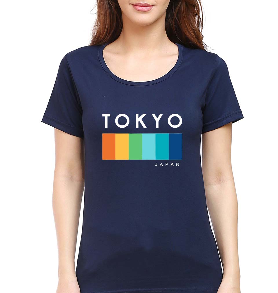 Tokyo Japan T-Shirt for Women-Navy Blue-Ektarfa.online