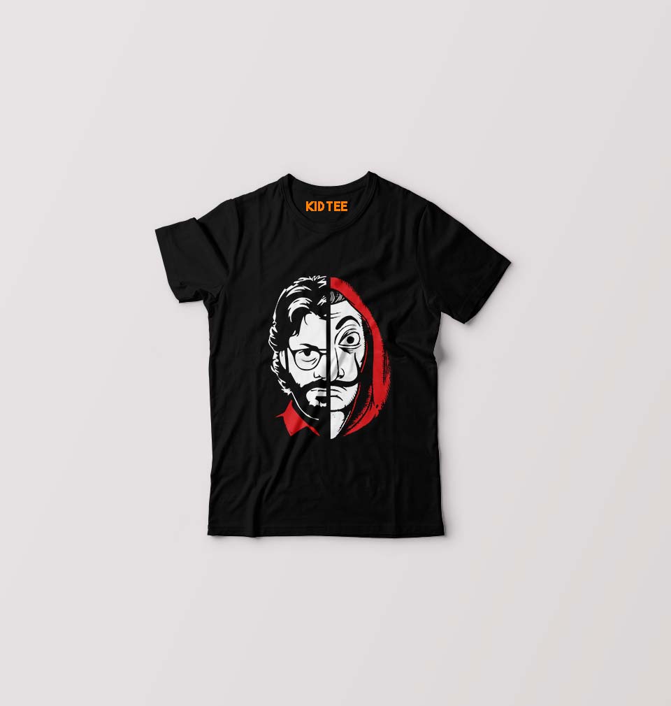 Money Heist The Professor Kids T-Shirt for Boy/Girl-Black-Ektarfa.online