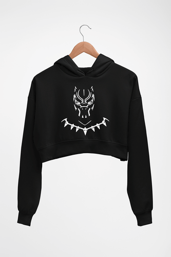 Black Panther Superhero Crop HOODIE FOR WOMEN-Black-Ektarfa.online