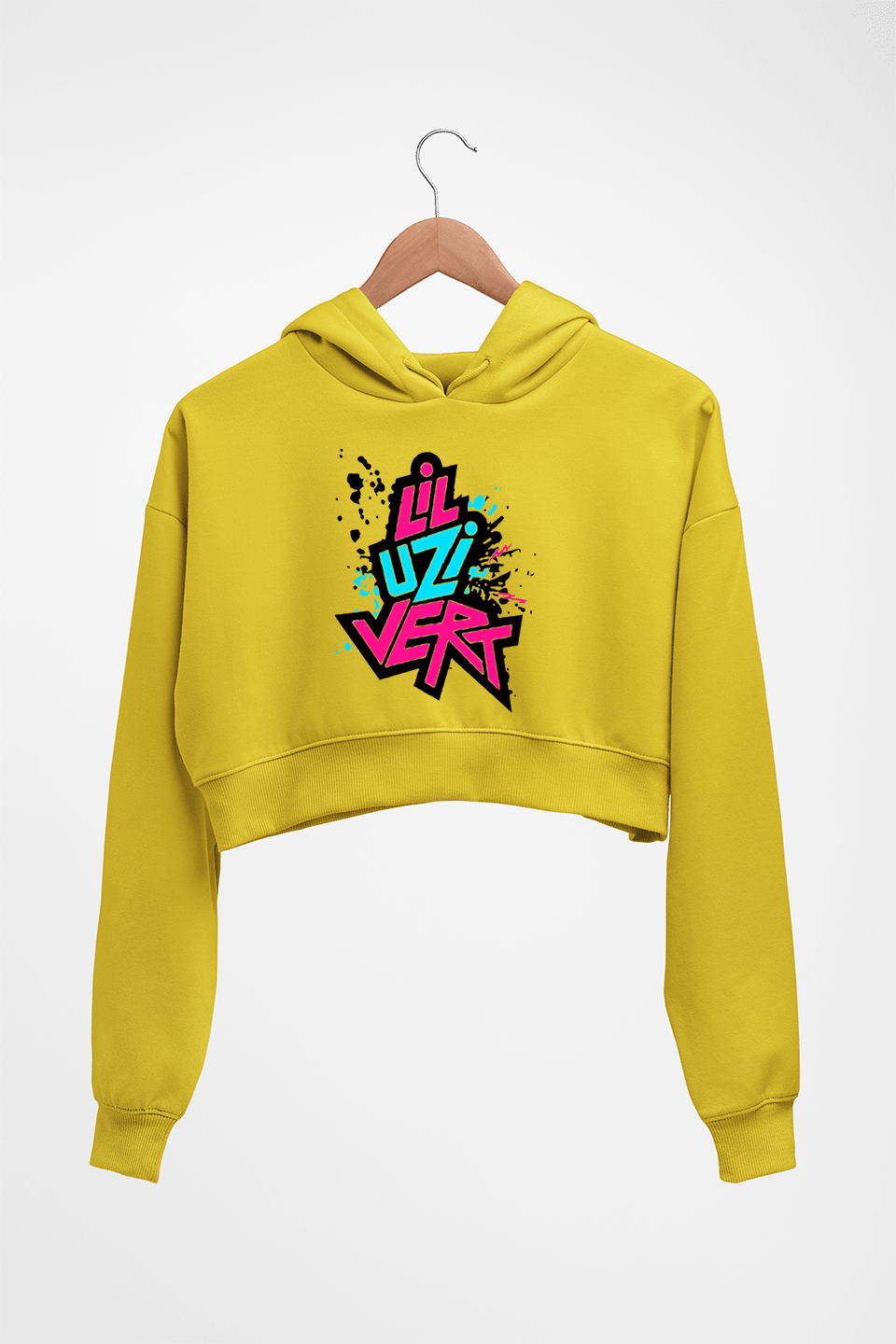 Lil Uzi Vert (LUV) Crop HOODIE FOR WOMEN-Mustard Yellow-Ektarfa.online