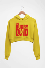 Load image into Gallery viewer, Rugby Dad Crop HOODIE FOR WOMEN-Mustard yellow-Ektarfa.online

