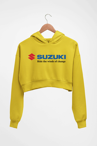 Suzuki Crop HOODIE FOR WOMEN-Mustard Yellow-Ektarfa.online