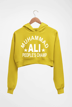 Load image into Gallery viewer, Muhammad Ali Crop HOODIE FOR WOMEN-Mustard Yellow-Ektarfa.online
