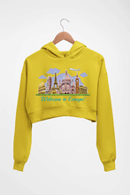 Load image into Gallery viewer, Welcome to Europe Crop HOODIE FOR WOMEN-Mustard Yellow-Ektarfa.online
