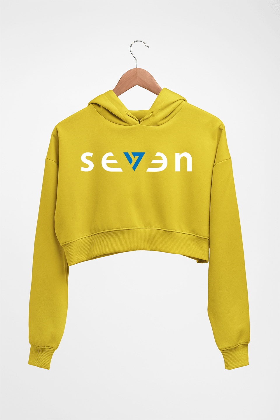 Seven MS Dhoni Crop HOODIE FOR WOMEN-Mustard Yellow-Ektarfa.online