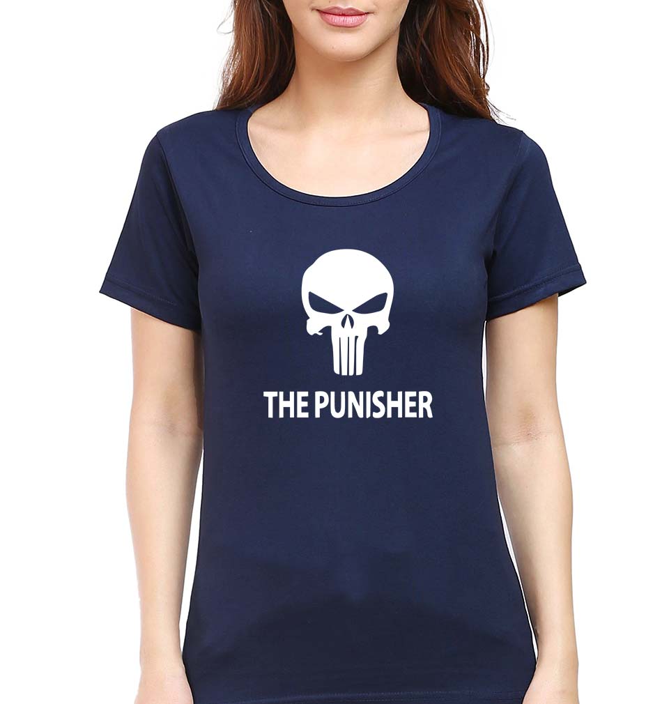 Punisher T-Shirt for Women-Navy Blue-Ektarfa.online