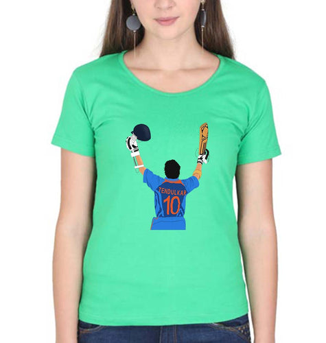 Sachin Tendulkar T-Shirt for Women-Flag Green-Ektarfa.online
