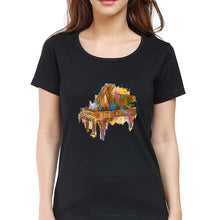 Load image into Gallery viewer, Piano T-Shirt for Women-Black-Ektarfa.online
