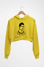 Load image into Gallery viewer, Cristiano Ronaldo CR7 Crop HOODIE FOR WOMEN-Mustard yellow-Ektarfa.online
