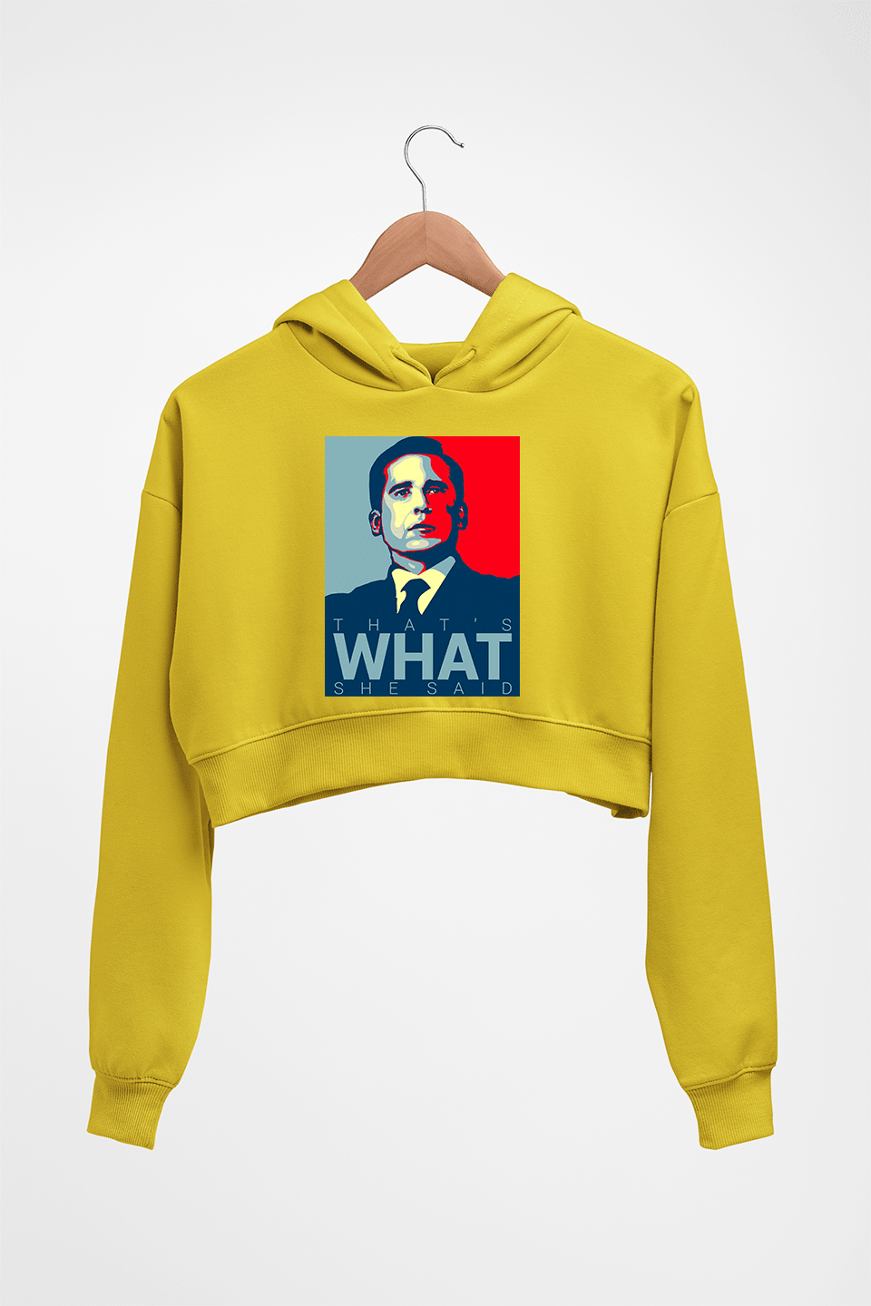 Michael Scott Crop HOODIE FOR WOMEN-Mustard Yellow-Ektarfa.online