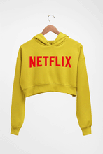 Load image into Gallery viewer, Netflix Crop HOODIE FOR WOMEN-Mustard yellow-Ektarfa.online
