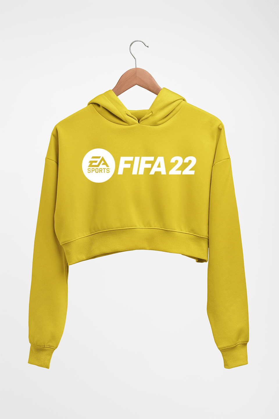 Fifa 22 Crop HOODIE FOR WOMEN-Mustard Yellow-Ektarfa.online