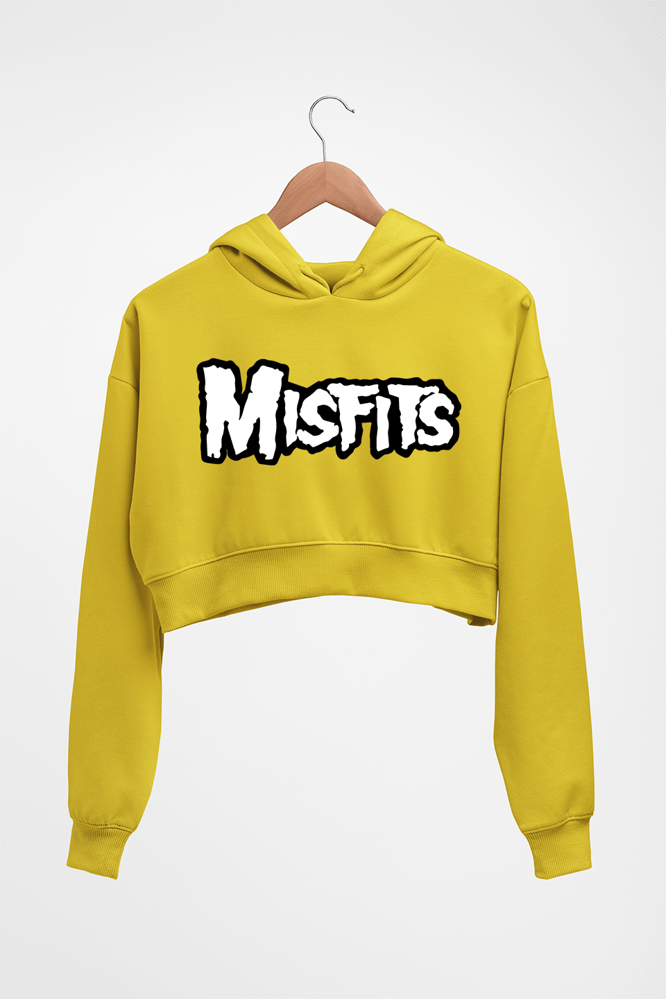 Misfits Crop HOODIE FOR WOMEN-Mustard Yellow-Ektarfa.online
