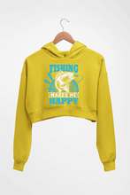 Load image into Gallery viewer, Fishing Crop HOODIE FOR WOMEN-Mustard Yellow-Ektarfa.online
