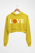 Load image into Gallery viewer, NBA Basketball Love Crop HOODIE FOR WOMEN-Mustard Yellow-Ektarfa.online
