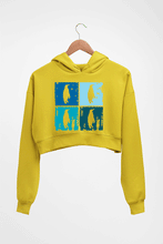 Load image into Gallery viewer, Penguins Crop HOODIE FOR WOMEN-Mustard Yellow-Ektarfa.online
