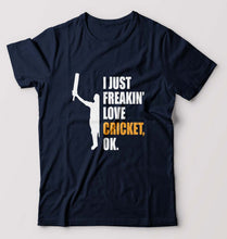 Load image into Gallery viewer, Love Cricket T-Shirt for Men-Navy Blue-Ektarfa.online
