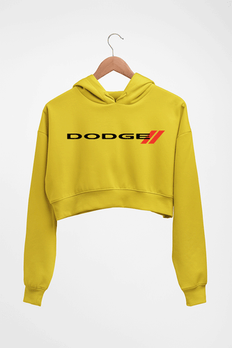 Dodge Crop HOODIE FOR WOMEN-Mustard Yellow-Ektarfa.online