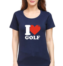 Load image into Gallery viewer, I Love Golf T-Shirt for Women-Navy Blue-Ektarfa.online
