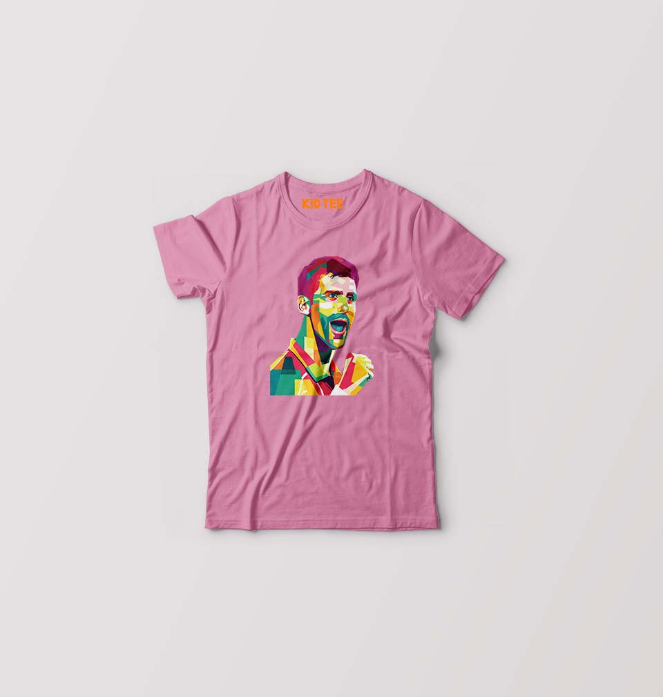 Novak Djokovic Tennis Kids T-Shirt for Boy/Girl-Pink-Ektarfa.online